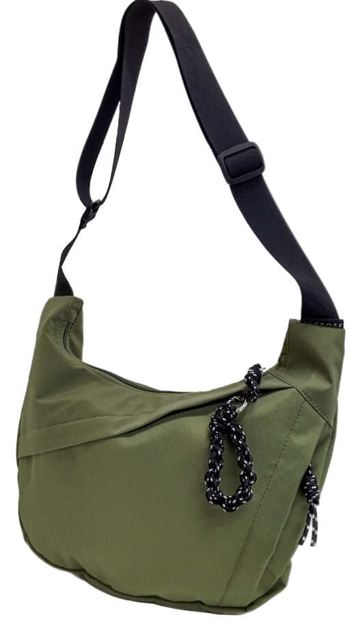 HIROKA Nylon Shoulder Bag - Khaki Green - Blesket Canada