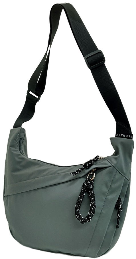 HIROKA Nylon Shoulder Bag - Grey - Blesket Canada
