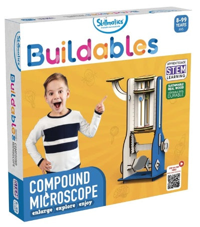 Skillmatics Buildables - Compound Microscope Kit Multilingual - Age 8+ - Kenjet Supplies