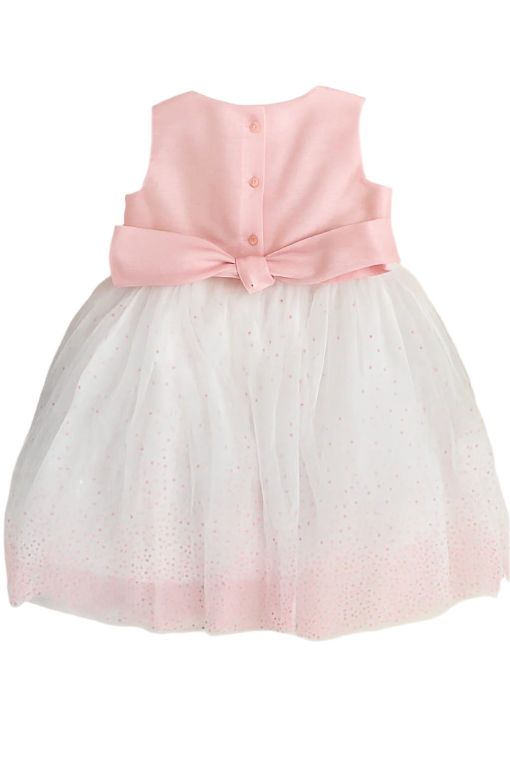 Newberry Girls’ Pink Satin Flower Dress with White Tulle Skirt-Kenjet Supplies