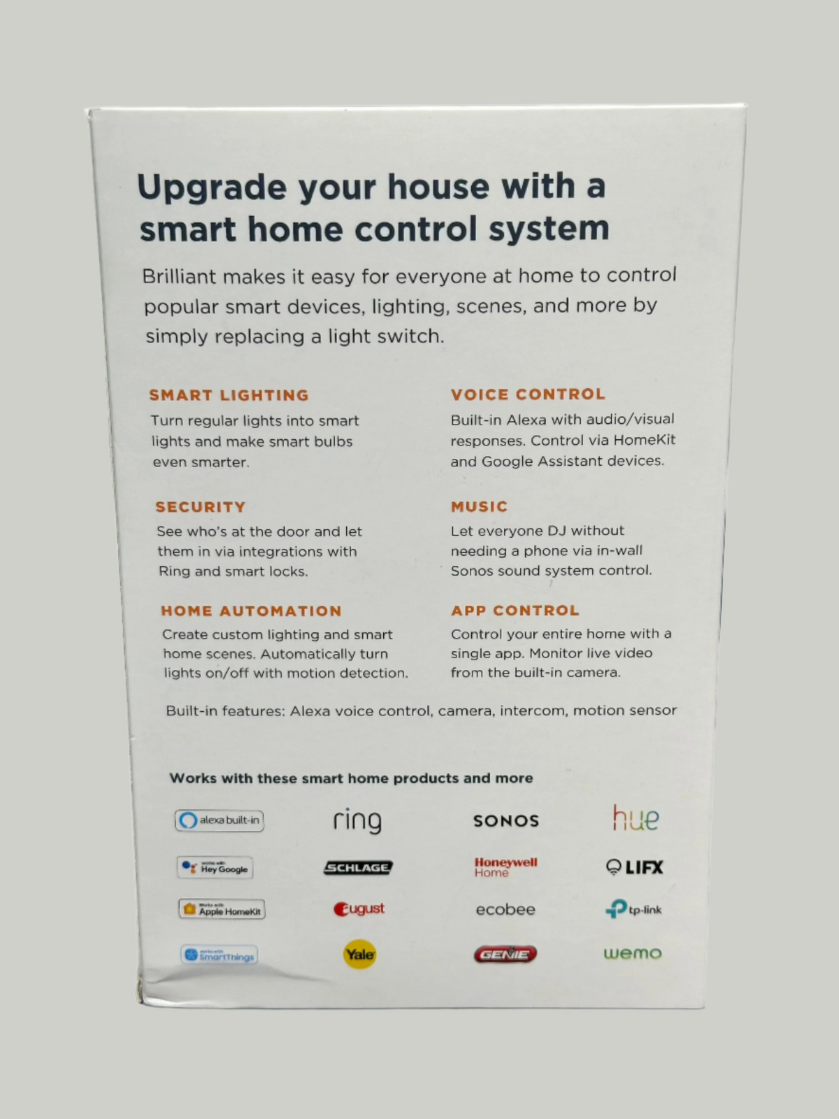 Brilliant Smart Home Control Panel – 1-Gang Touchscreen Switch - Kenjet Supplies