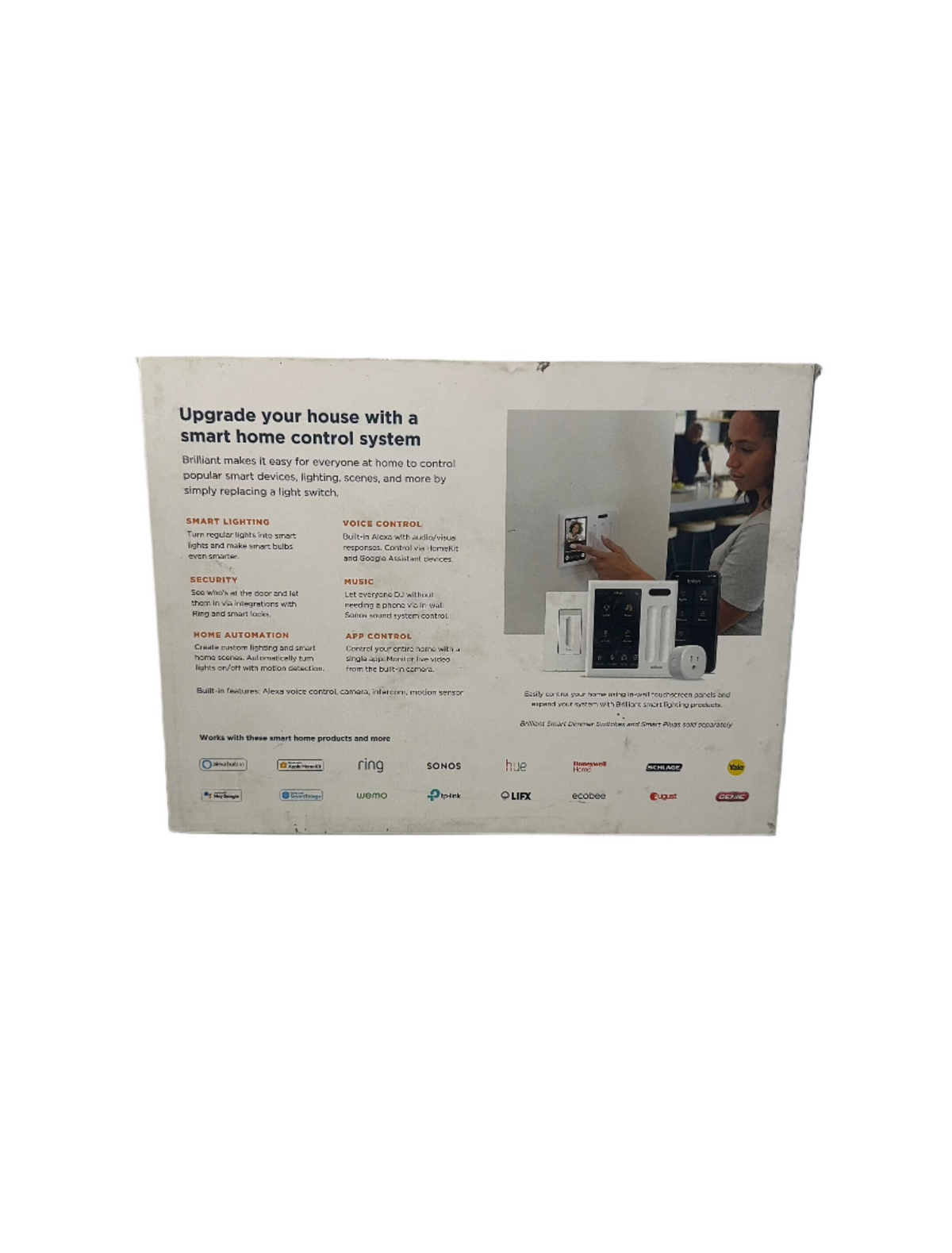 Brilliant Smart Home Control Panel – 2-Switch Panel (White) - Kenjet Supplies