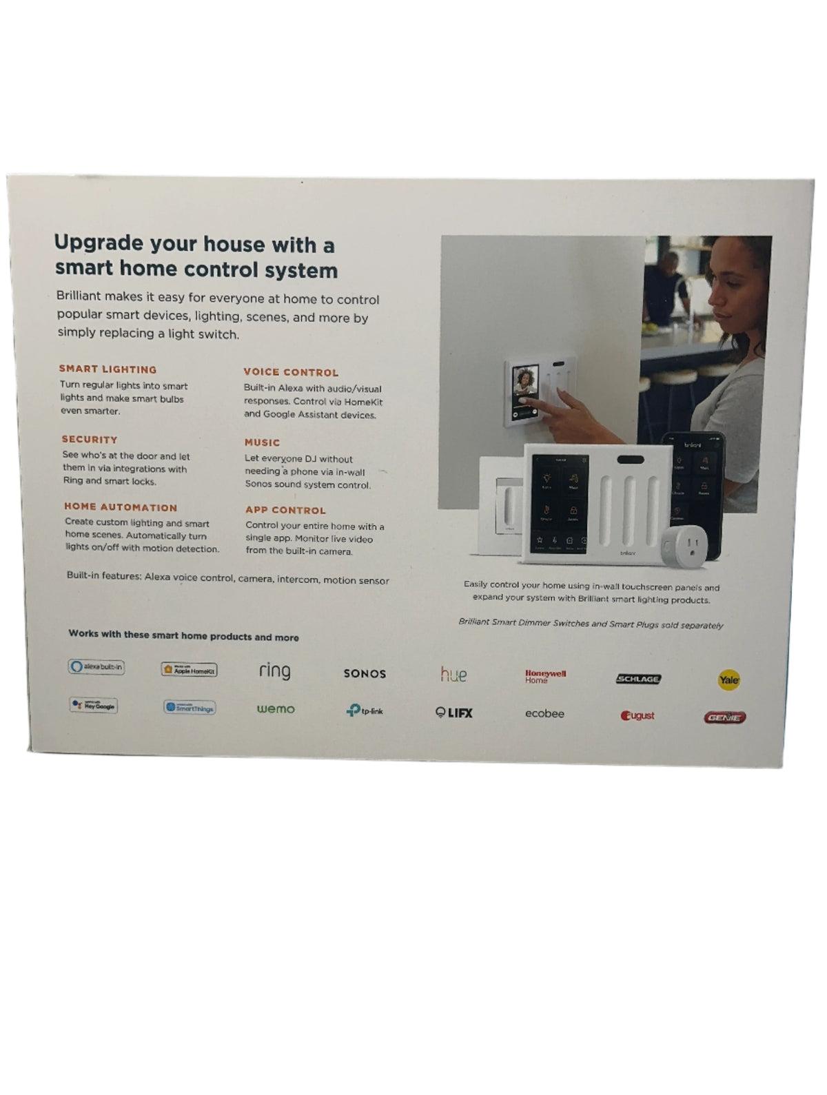 Brilliant Smart Home Control Panel – 3-Switch Panel (White) - Kenjet Supplies