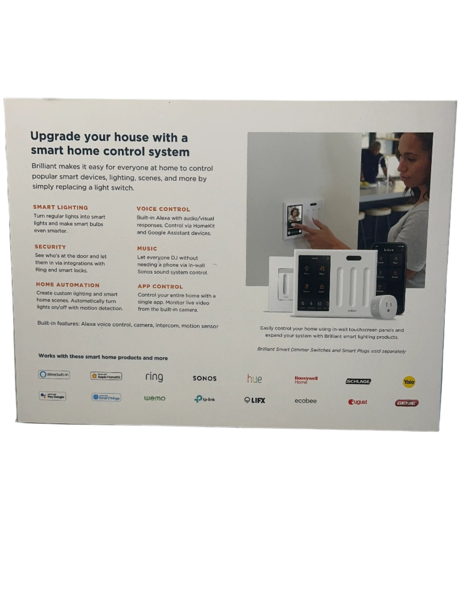 Brilliant Smart Home Control Panel – 3-Switch Panel (White) - Kenjet Supplies