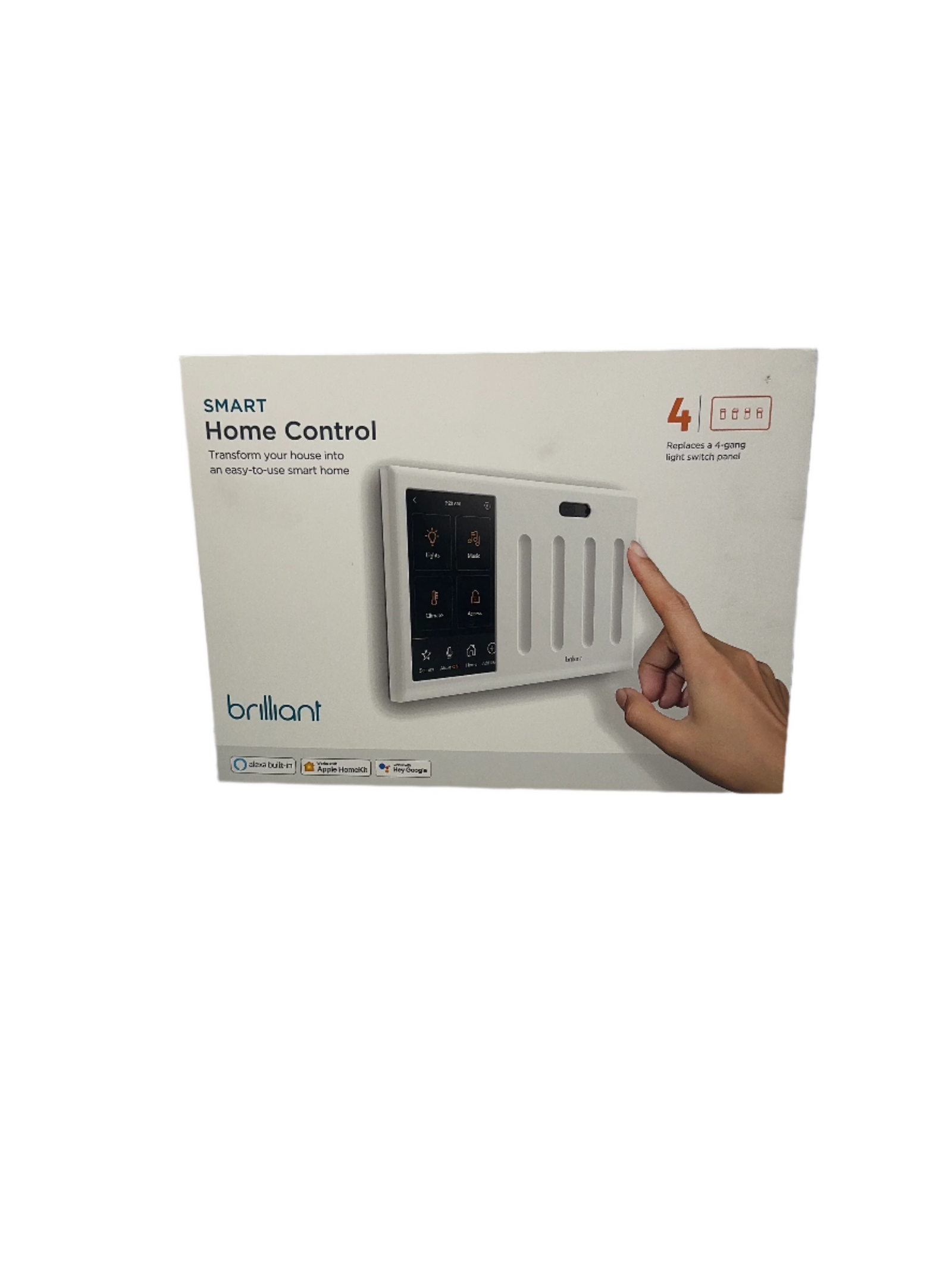 Brilliant Smart Home Control Panel – 4-Switch Panel (White) - Kenjet Supplies