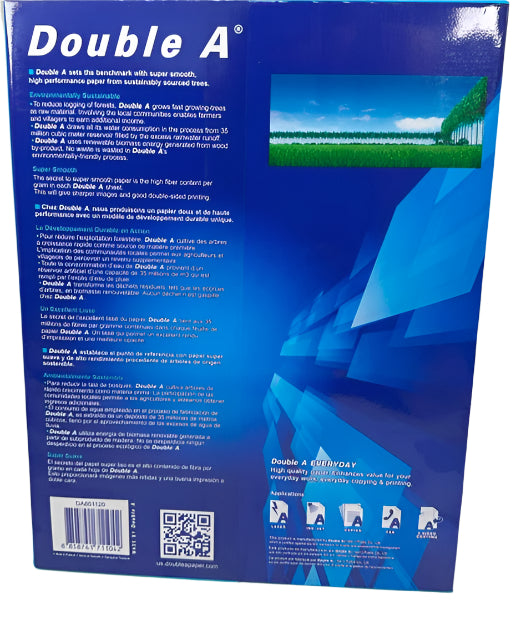Double A Everyday Copy Paper - 8.5 x 11 inches, 75gsm, 500 Sheets - Kenjet Supplies