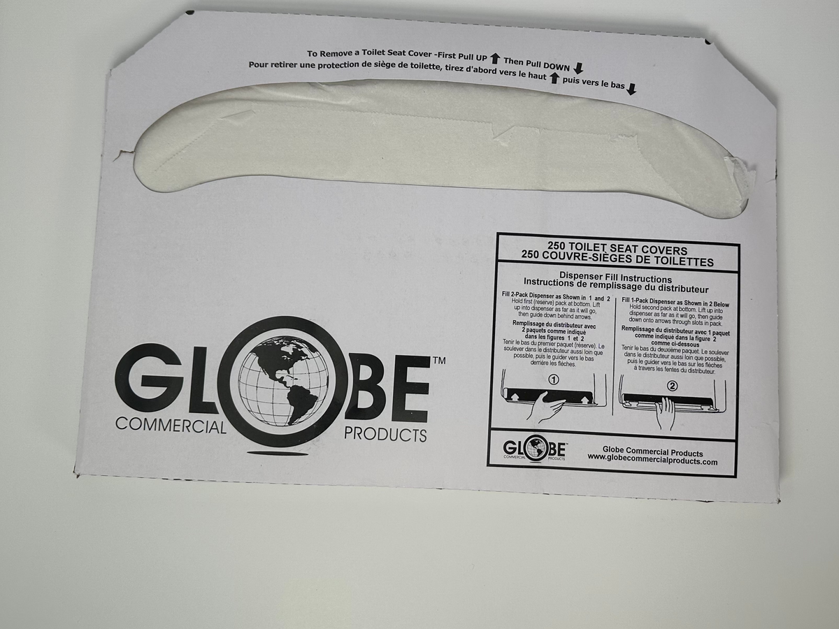Globe Commercial Toilet Seat Covers – 2500 per Case (10 Packs) - Kenjet Supplies