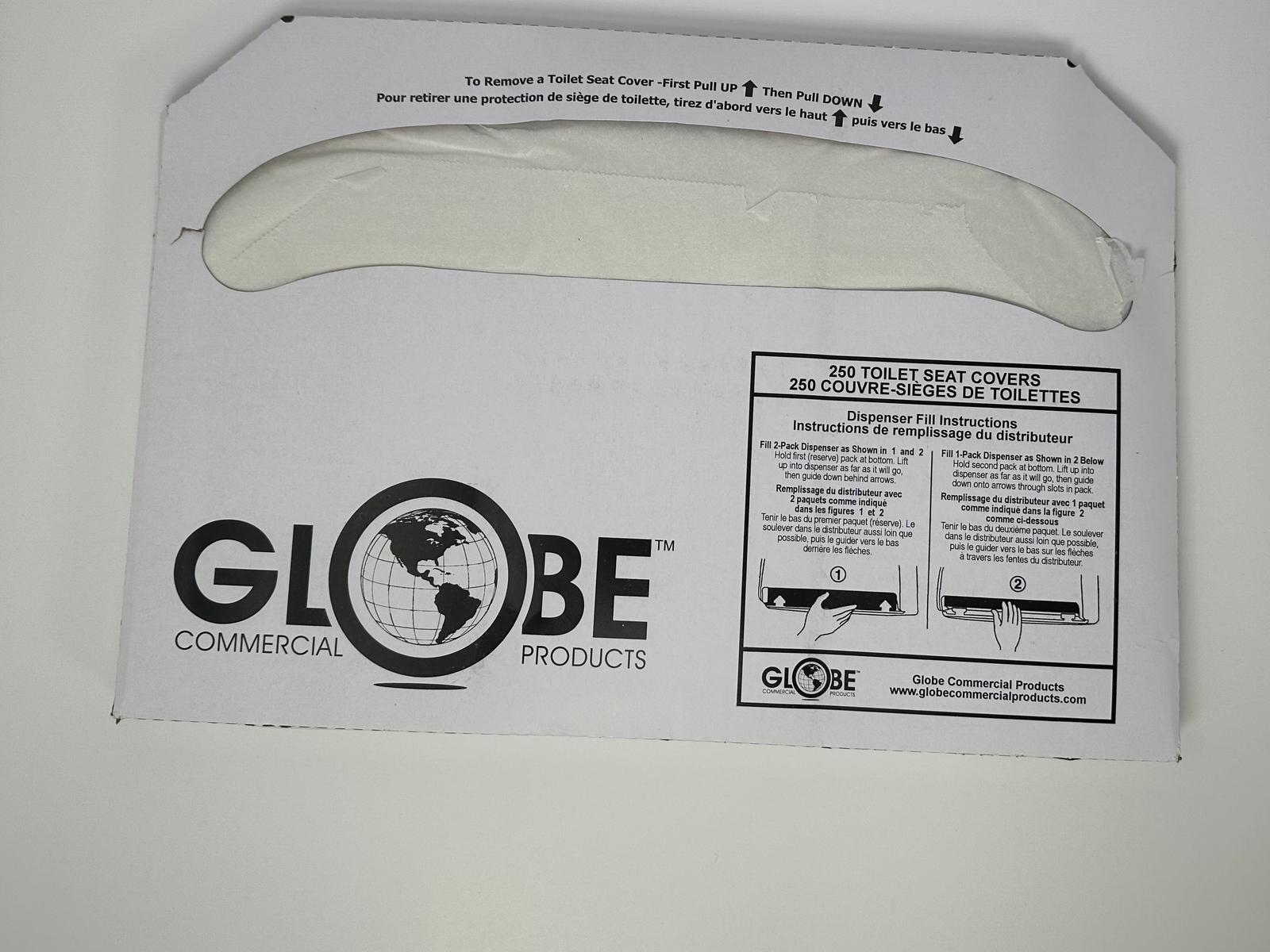 Globe Commercial Toilet Seat Covers – 2500 per Case (10 Packs) - Kenjet Supplies