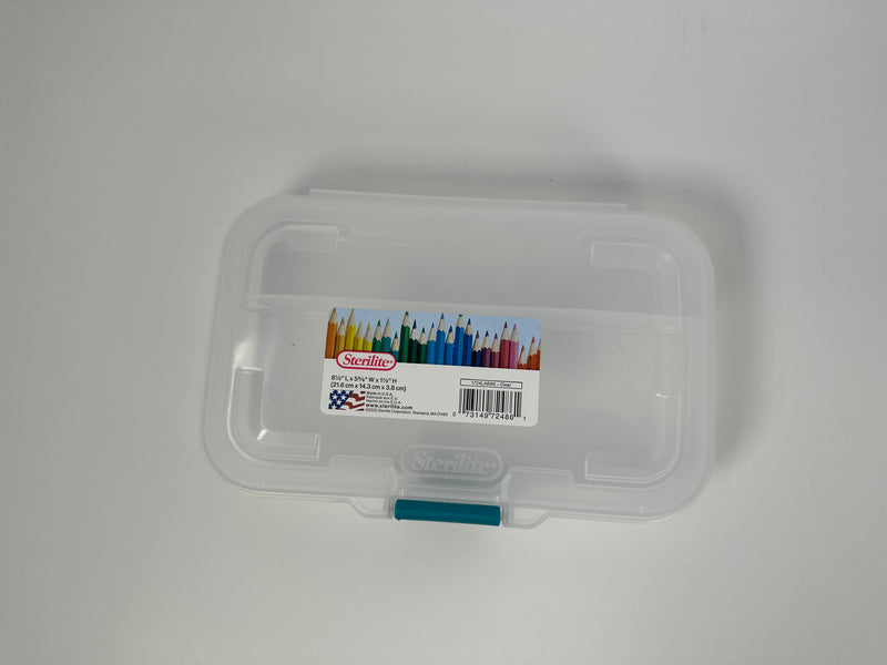 Sterilite Clear Storage Box – Pencil &amp; Supply Organizer (8½ x 5¾ x 1¾ inches) - Kenjet Supplies