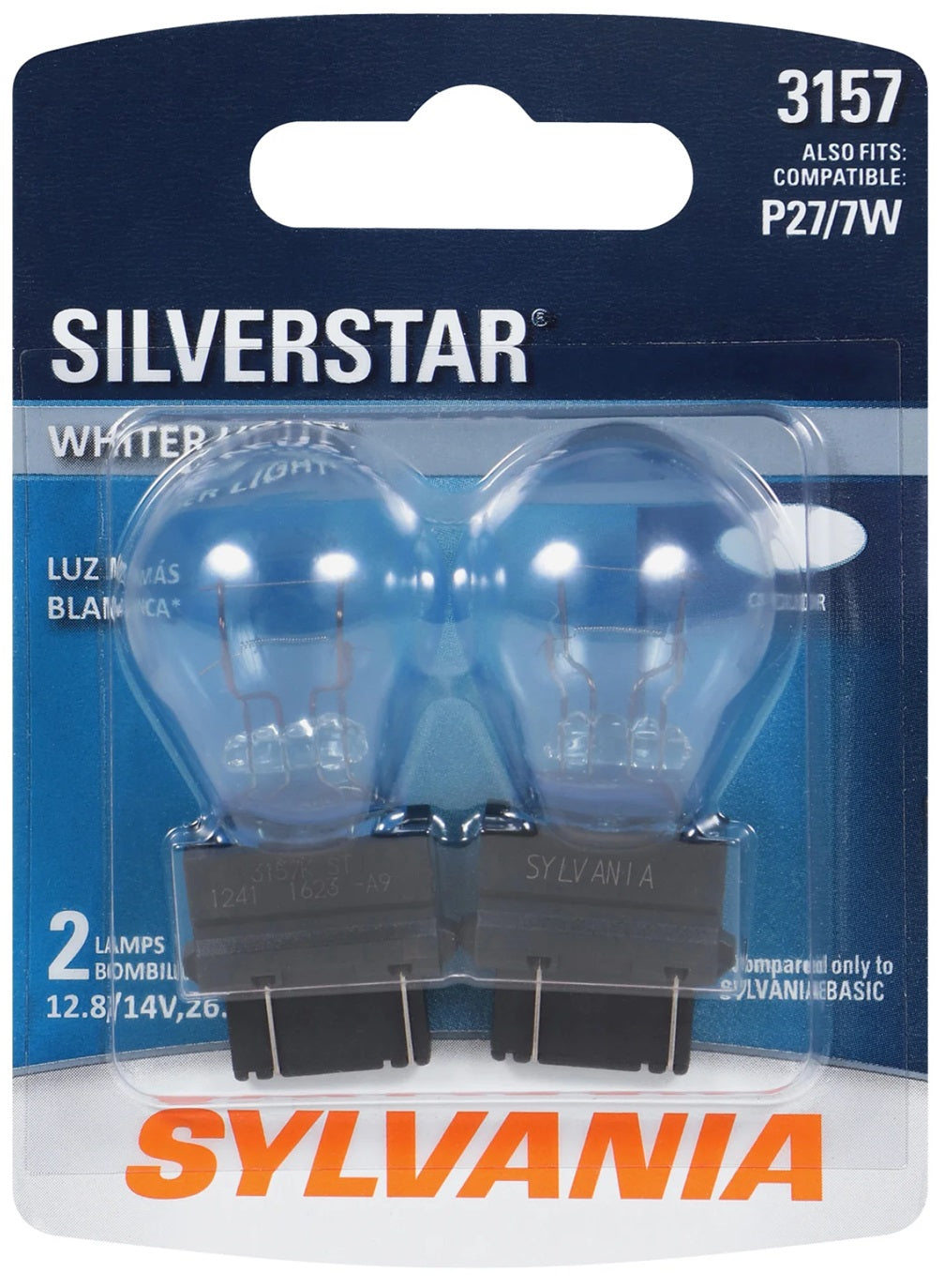 SYLVANIA SilverStar 3157 White Miniature Bulbs (2-Pack) – P27/7W Compatible - Kenjet Supplies Canada