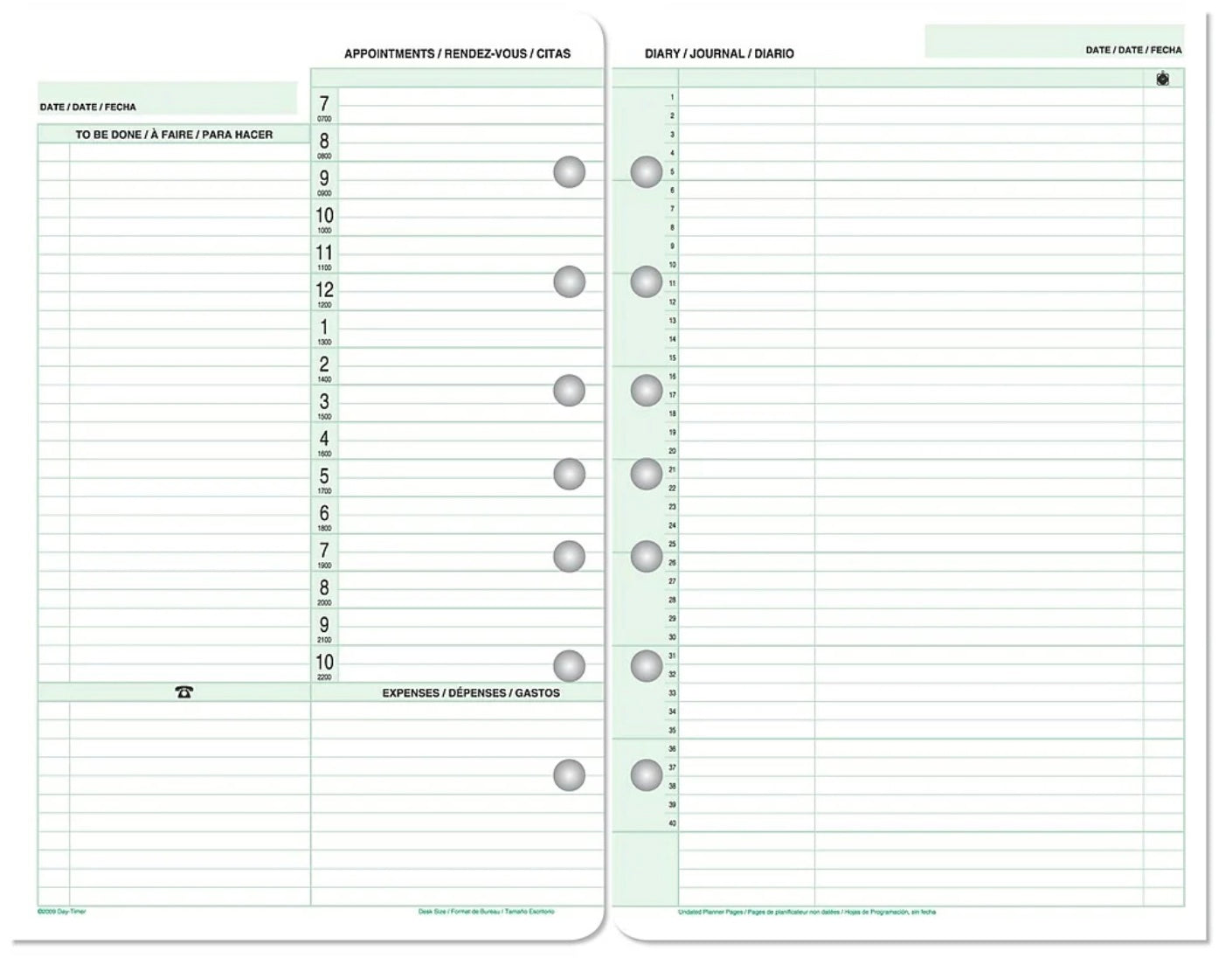 Day-Timer - Undated Starter Set - Black - Kenjet Supplies