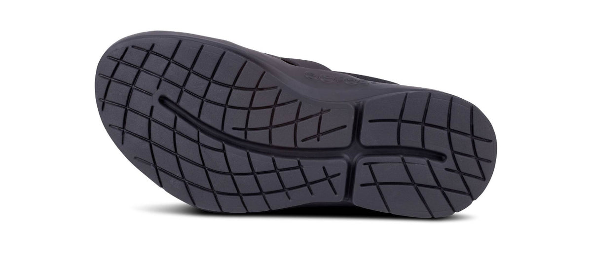 OOFOS Men’s OOmg Fibre Low Recovery Shoe – Black/Grey (Style #5081) - Kenjet Supplies
