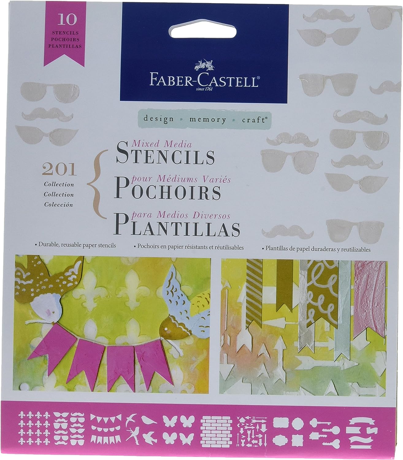  Faber-Castell Mixed Media Stencils 201 Collection - Kenjet Supplies