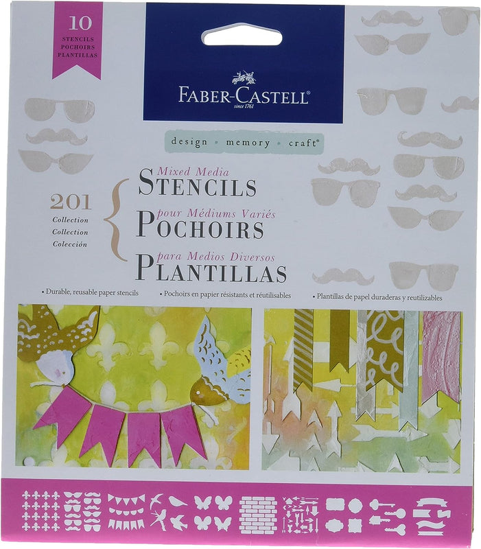  Faber-Castell Mixed Media Stencils 201 Collection - Kenjet Supplies